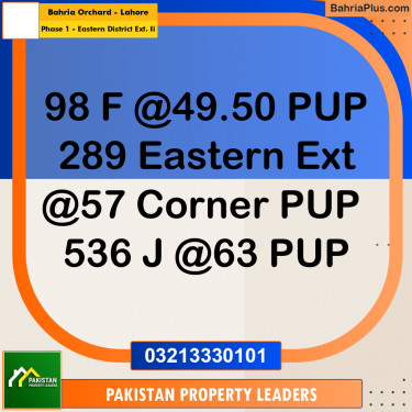 5 Marla Residential Plot for Sale in Phase 1 - Eastern District Ext. II -  Bahria Orchard, Lahore - (BP-284864)
