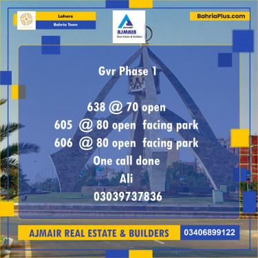 5 Marla Residential Plot for Sale in Bahria Town, Lahore - (BP-285047)