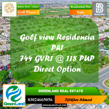 10 Marla Residential Plot for Sale in Golf Phase 2 -  Bahria Town, Lahore - (BP-285070)