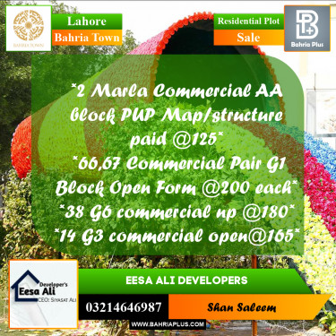 Residential Plot for Sale in Bahria Town, Lahore - (BP-285075)