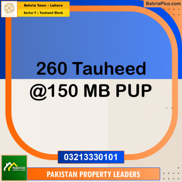 10 Marla Residential Plot for Sale in Sector F - Tauheed Block -  Bahria Town, Lahore - (BP-285092)