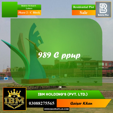 8 Marla Residential Plot for Sale in Phase 2 - C Block -  Bahria Orchard, Lahore - (BP-285106)