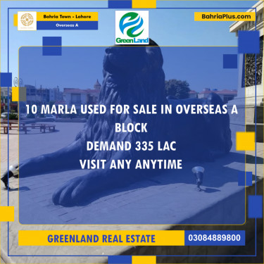 10 Marla Residential House for Sale in Overseas A -  Bahria Town, Lahore - (BP-285126)