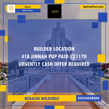 Residential Plot for Sale in Bahria Town, Lahore - (BP-285140)