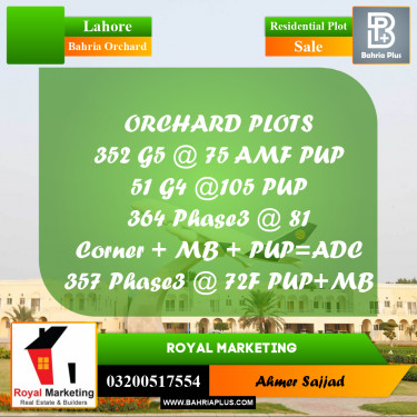 Residential Plot for Sale in Bahria Orchard, Lahore - (BP-285156)