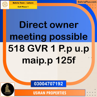 10 Marla Residential Plot for Sale in Golf Phase 1 -  Bahria Town, Lahore - (BP-285176)