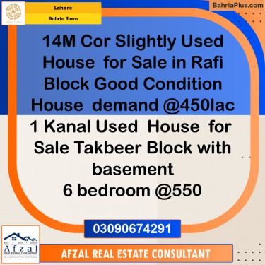 Residential House for Sale in Bahria Town, Lahore - (BP-285269)