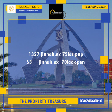 10 Marla Residential Plot for Sale in Sector E - Jinnah Block -  Bahria Town, Lahore - (BP-285308)