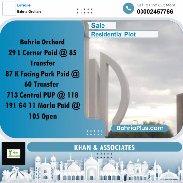 Residential Plot for Sale in Bahria Orchard, Lahore - (BP-285321)
