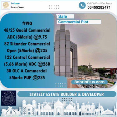 Commercial Plot for Sale in Bahria Town, Lahore - (BP-285380)