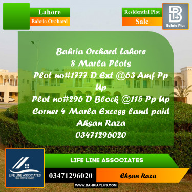 8 Marla Residential Plot for Sale in Bahria Orchard, Lahore - (BP-285397)