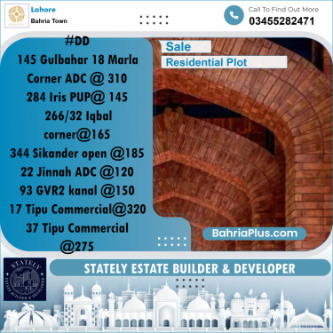 Residential Plot for Sale in Bahria Town, Lahore - (BP-285487)