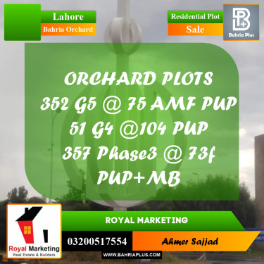 Residential Plot for Sale in Bahria Orchard, Lahore - (BP-285494)