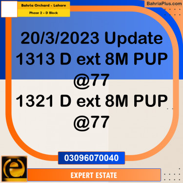 8 Marla Residential Plot for Sale in Phase 2 - D Block -  Bahria Orchard, Lahore - (BP-285514)