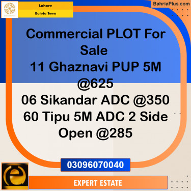 5 Marla Commercial Plot for Sale in Bahria Town, Lahore - (BP-285556)