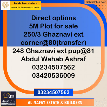 5 Marla Residential Plot for Sale in Sector F - Ghaznavi Ext. Block -  Bahria Town, Lahore - (BP-285602)