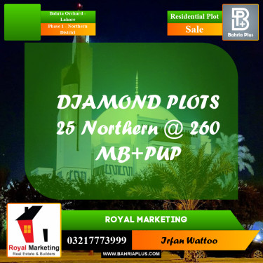 20 Marla Residential Plot for Sale in Phase 1 - Northern District -  Bahria Orchard, Lahore - (BP-285661)