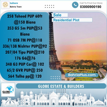 Residential Plot for Sale in Bahria Town, Lahore - (BP-285702)