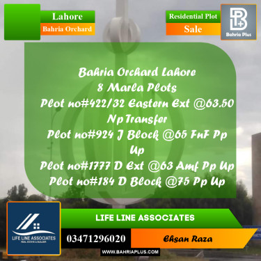 8 Marla Residential Plot for Sale in Bahria Orchard, Lahore - (BP-285730)