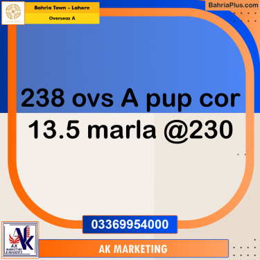 13.5 Marla Residential Plot for Sale in Overseas A -  Bahria Town, Lahore - (BP-285768)