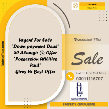 Residential Plot for Sale in Bahria Town, Lahore - (BP-285776)