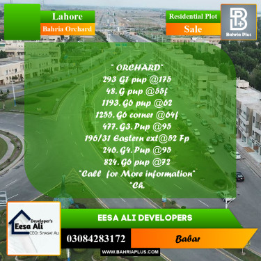 Residential Plot for Sale in Bahria Orchard, Lahore - (BP-285851)