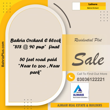 Residential Plot for Sale in Bahria Orchard, Lahore - (BP-285861)