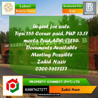 Residential Plot for Sale in Bahria Town, Lahore - (BP-285862)