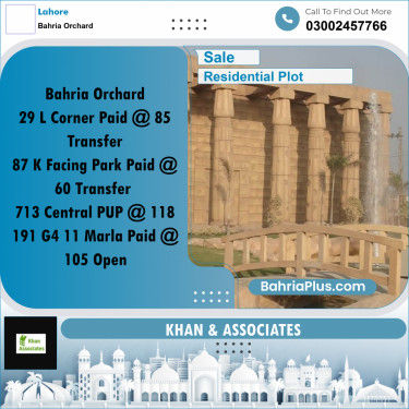 Residential Plot for Sale in Bahria Orchard, Lahore - (BP-286101)