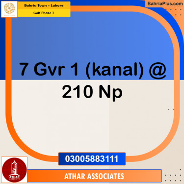 1 Kanal Residential Plot for Sale in Golf Phase 1 -  Bahria Town, Lahore - (BP-286147)