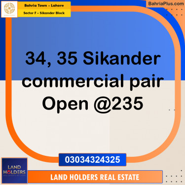 5 Marla Residential Plot for Sale in Sector F - Sikander Block -  Bahria Town, Lahore - (BP-286207)