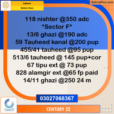 Residential Plot for Sale in Bahria Town, Lahore - (BP-286261)