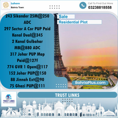 Residential Plot for Sale in Bahria Town, Lahore - (BP-286290)