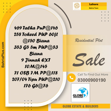 Residential Plot for Sale in Bahria Town, Lahore - (BP-286331)