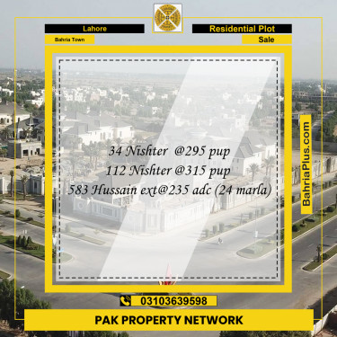 Residential Plot for Sale in Bahria Town, Lahore - (BP-286332)