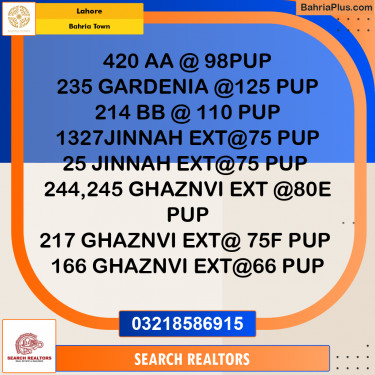Residential Plot for Sale in Bahria Town, Lahore - (BP-286375)