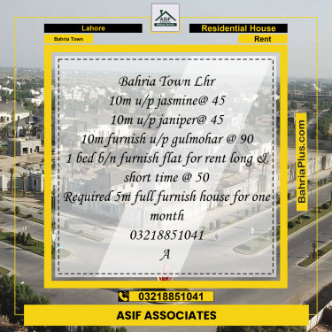 5 Marla Residential House for Rent in Bahria Town, Lahore - (BP-286456)