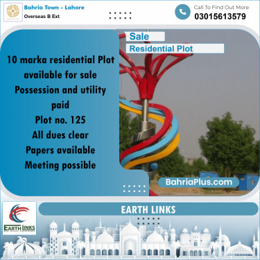 10 Marla Residential Plot for Sale in Overseas B Ext -  Bahria Town, Lahore - (BP-286465)