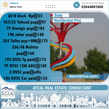 Residential Plot for Sale in Bahria Town, Lahore - (BP-286491)