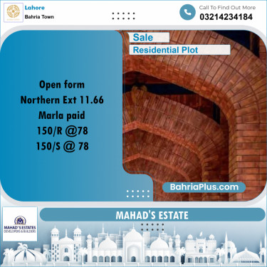 Residential Plot for Sale in Bahria Town, Lahore - (BP-286584)