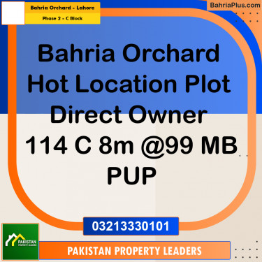 8 Marla Residential Plot for Sale in Phase 2 - C Block -  Bahria Orchard, Lahore - (BP-286596)