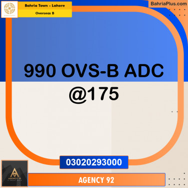 10 Marla Residential Plot for Sale in Overseas B -  Bahria Town, Lahore - (BP-286634)