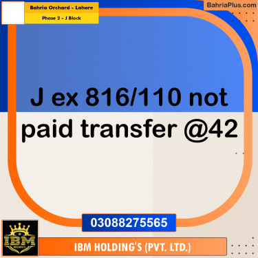 5 Marla Residential Plot for Sale in Phase 2 - J Block -  Bahria Orchard, Lahore - (BP-286776)