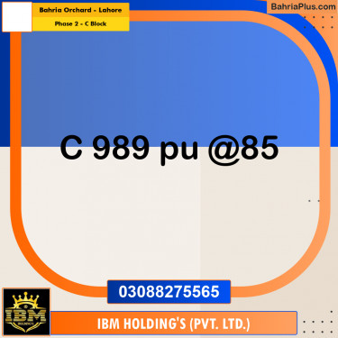8 Marla Residential Plot for Sale in Phase 2 - C Block -  Bahria Orchard, Lahore - (BP-286784)