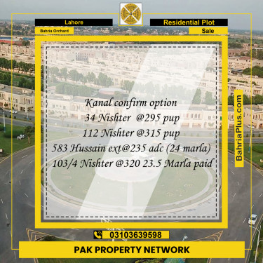 Residential Plot for Sale in Bahria Orchard, Lahore - (BP-286849)