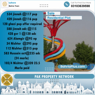 Residential Plot for Sale in Bahria Town, Lahore - (BP-286852)