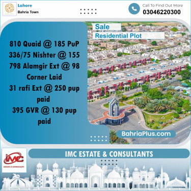 Residential Plot for Sale in Bahria Town, Lahore - (BP-286898)