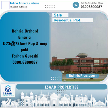 8 Marla Residential Plot for Sale in Phase 2 - E Block -  Bahria Orchard, Lahore - (BP-286928)
