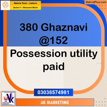 10 Marla Residential Plot for Sale in Sector F - Ghaznavi Block -  Bahria Town, Lahore - (BP-287047)