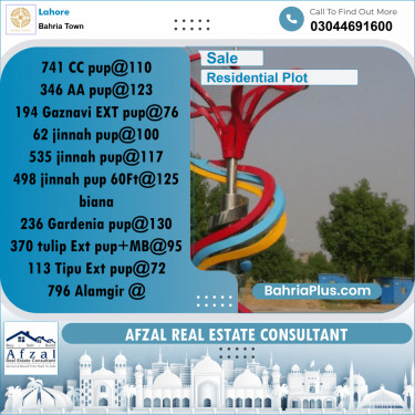 Residential Plot for Sale in Bahria Town, Lahore - (BP-287103)